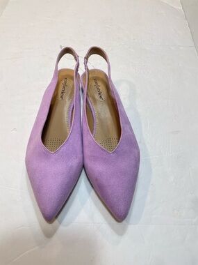 Comfortview  Lilac Pointed Toe Slingback Flats in 10W